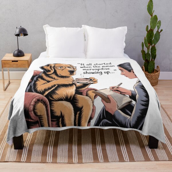 Item preview, Golden Retriever Therapy Session – Funny Dog Design designed and sold by Petpixy.