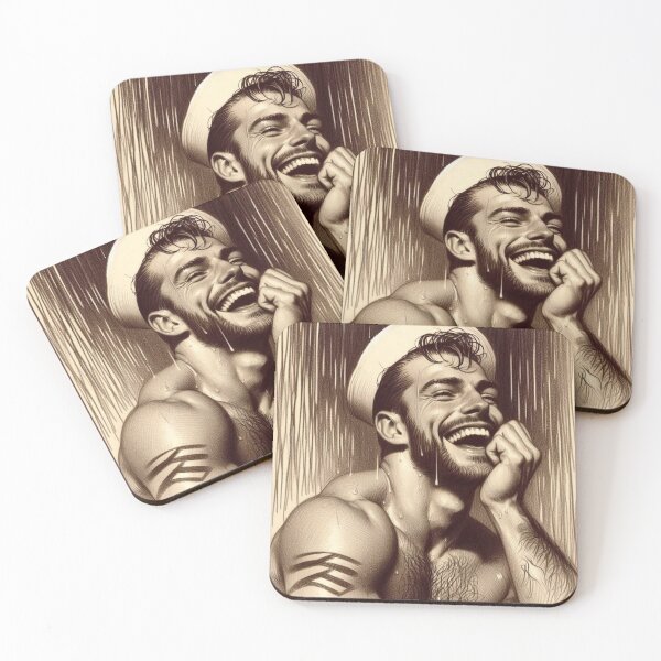 Item preview, 1950s Vintage Gay Sailor "Be Happy " San Francisco Tom of Finland Tribute Gay Pride Graphic Design designed and sold by ItsAKinkThing.