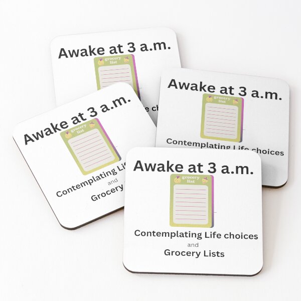 Item preview, Awake at 3 am Contemplating Life Choices and Grocery List - Menopause Humor designed and sold by LawrenceDesigns.