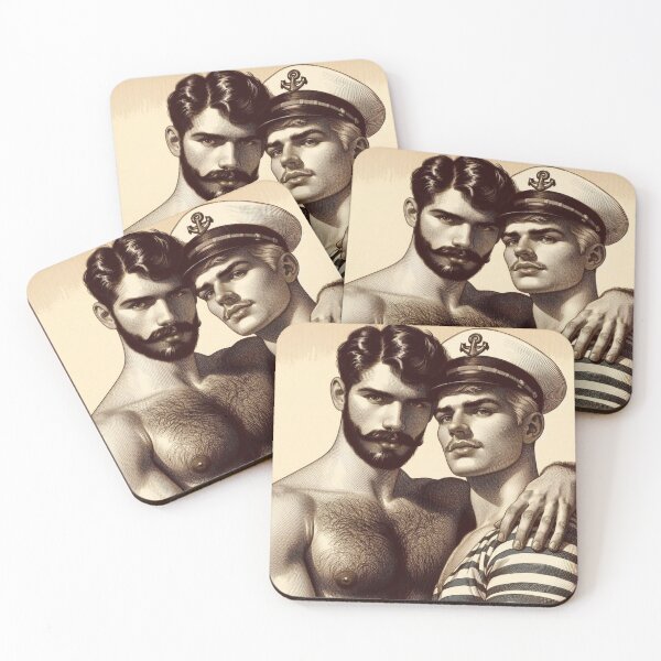 Item preview, 1940s Vintage Sailors "Our Love" San Francisco Tom of Finland Tribute Gay Pride Graphic Design designed and sold by ItsAKinkThing.