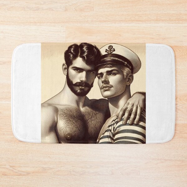 Item preview, 1940s Vintage Sailors "Our Love" San Francisco Tom of Finland Tribute Gay Pride Graphic Design designed and sold by ItsAKinkThing.