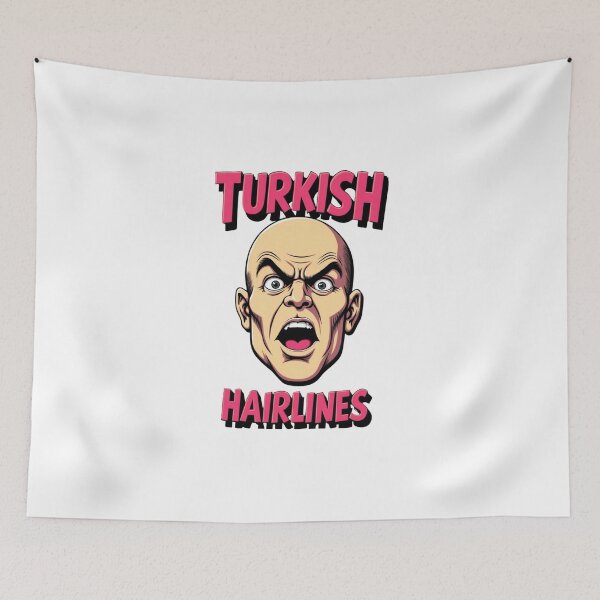 Item preview, Turkish Hairlines Meme Glitch Tee –  Funny Bald Cartoon Face Graphic designed and sold by ArtbyDalliesAI.