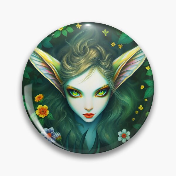 Item preview, Forest Fae Nature Portrait – Green Eyes, Red Lips & Surreal Leafy Beauty designed and sold by EvaAngel.