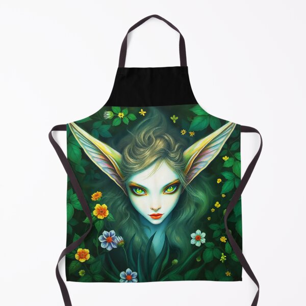 Item preview, Forest Fae Nature Portrait – Green Eyes, Red Lips & Surreal Leafy Beauty designed and sold by EvaAngel.