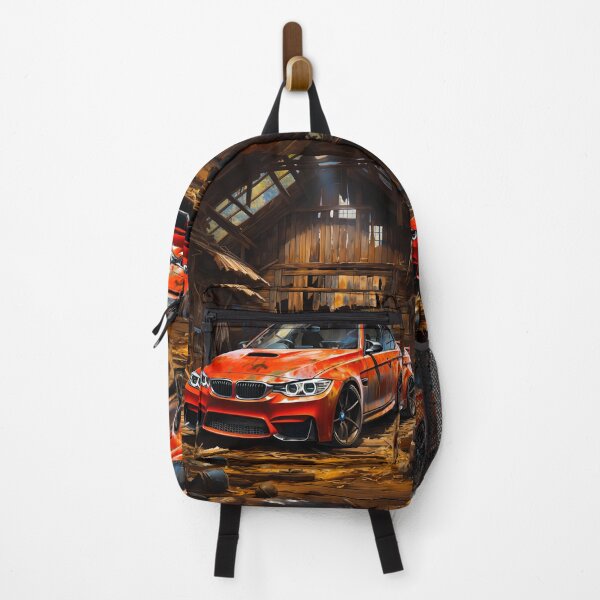 Item preview, Vivid Sports Car Shines in Rustic Warehouse Scene designed and sold by RevUpDesign.
