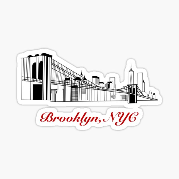 Item preview, Brooklyn NYC Skyline & Bridge – Minimalist Line Art  designed and sold by TailsOfTheCity.