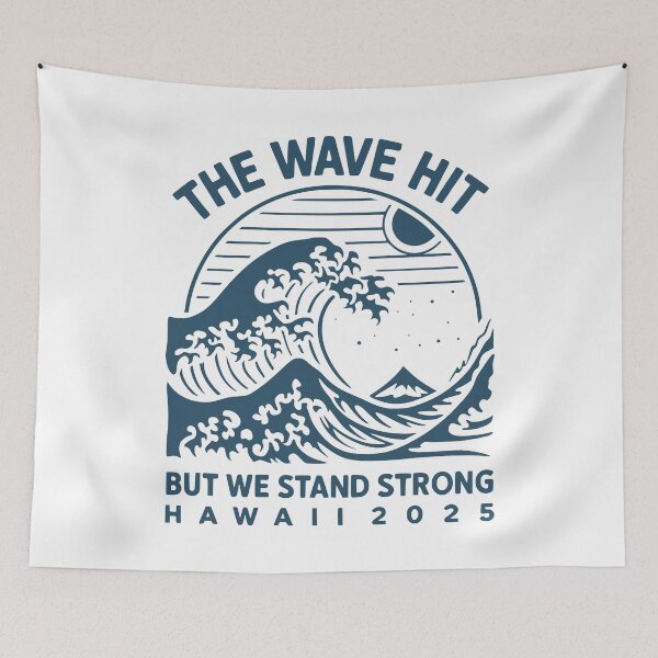 Item preview, The Wave Hit But We Stand Strong Hawaii Tsunami 2025 Vintage Graphic designed and sold by ivotee.
