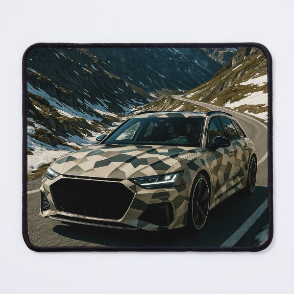 Item preview, Camouflaged Performance Car Conquers Alpine Pass designed and sold by RevUpDesign.
