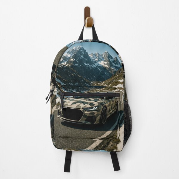 Item preview, Camouflaged Performance Car Conquers Alpine Pass designed and sold by RevUpDesign.