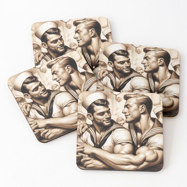 Item preview, 1940s Vintage Sailors "Hello Sailor" San Francisco Tom of Finland Tribute Gay Pride Graphic Design designed and sold by ItsAKinkThing.