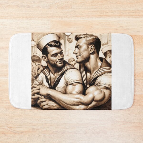 Item preview, 1940s Vintage Sailors "Hello Sailor" San Francisco Tom of Finland Tribute Gay Pride Graphic Design designed and sold by ItsAKinkThing.
