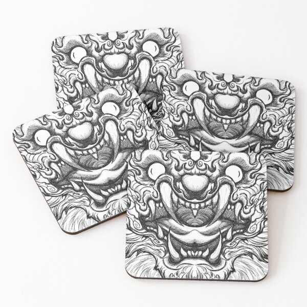 Item preview, Mythic Beast Roar – Thai Inspired Demon Mask Line Art designed and sold by 7kTP.