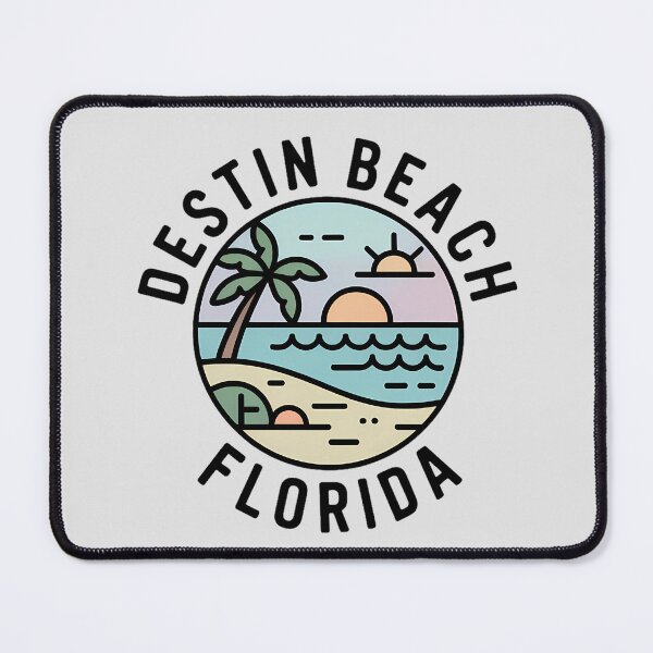 Item preview, Destin Beach Minimalist Line Art Badge – Palm Trees Sticker designed and sold by Horizon Tales.