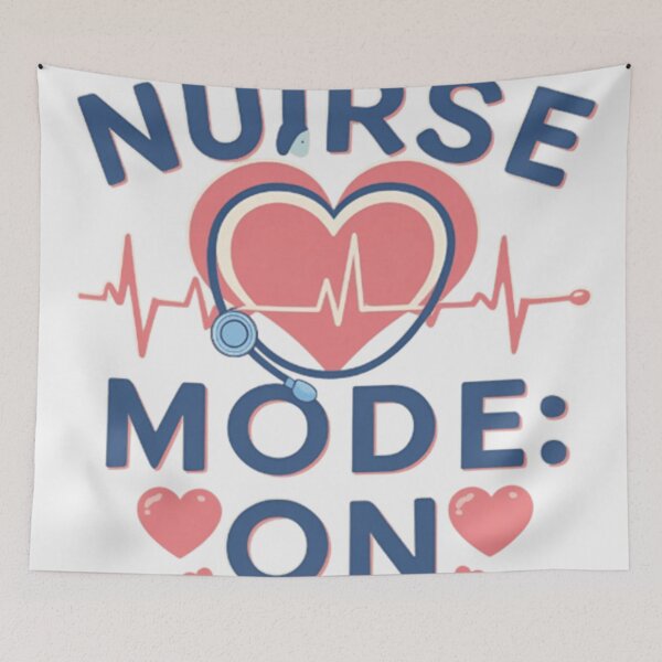 Item preview, Nurse Mode ON - Cute Heartbeat Stethoscope Design designed and sold by StudioBy-ColorNest.