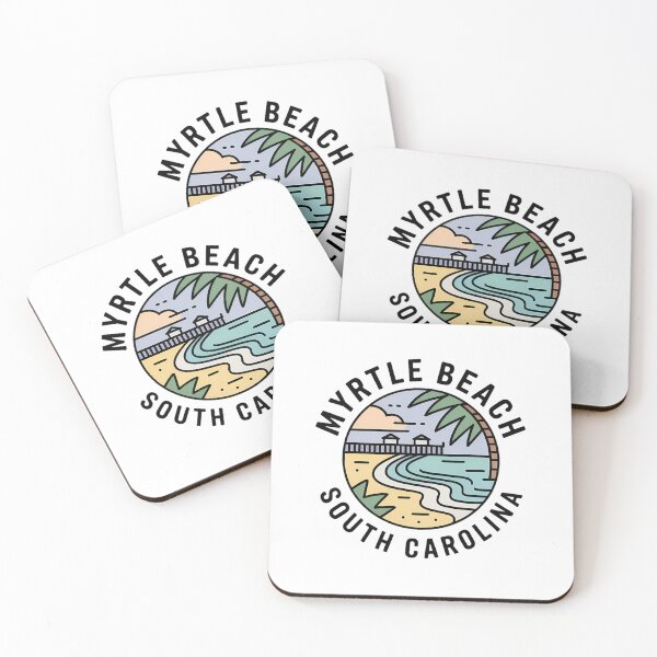 Item preview, Myrtle Beach Minimalist Line Art Badge – Pier & Palms Sticker designed and sold by Horizon Tales.