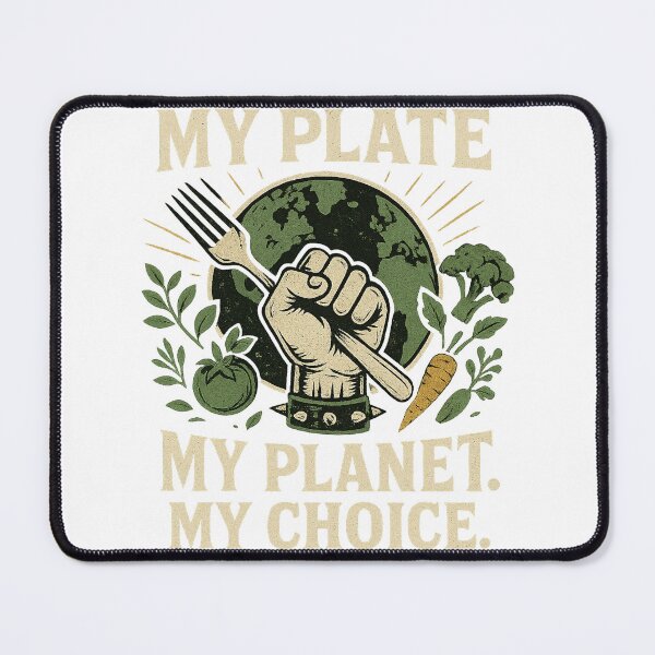 Item preview, My Plate My Planet My Choice - Gift for Vegan Environmental Activists Art designed and sold by Jarminis.