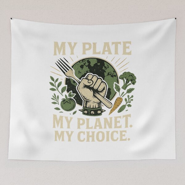 Item preview, My Plate My Planet My Choice - Gift for Vegan Environmental Activists Art designed and sold by Jarminis.