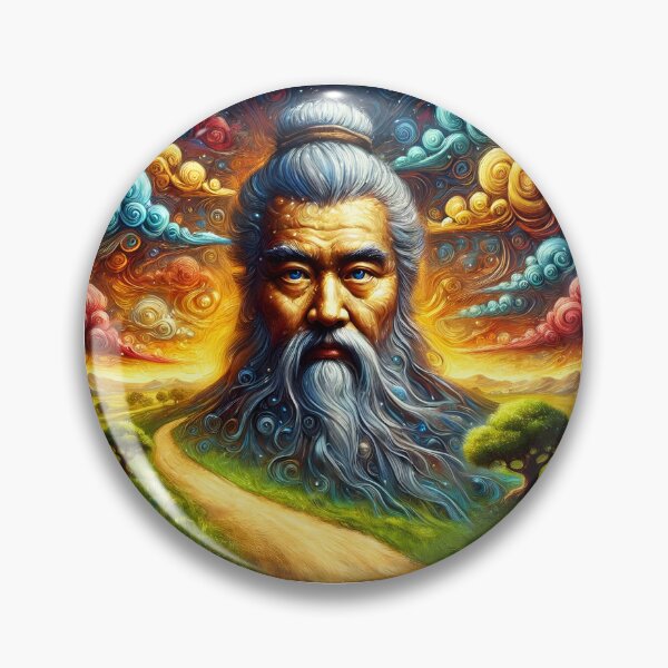 Artikelvorschau, Spirituelle Konfuzius-Fantasiekunst – Bergwand in Wolken über gewundenem Pfad entworfen und verkauft von EmeraldeaArt.