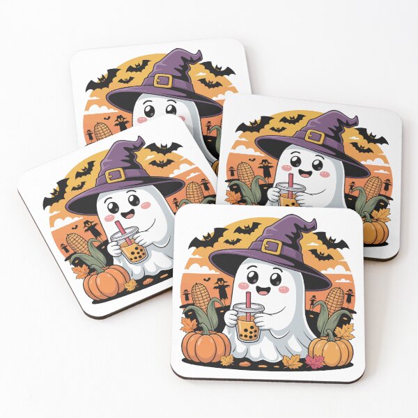 Item preview, ghost with bobble tea   designed and sold by jkrphoto.