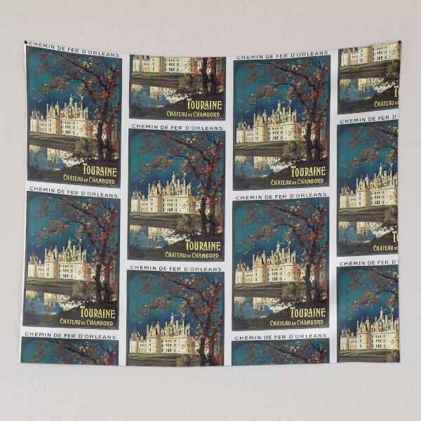 Item preview, Vintage Travel Poster | Chemin de Fer d'Orléans | Château de Chambord | Touraine France | Autumn Colors | French Renaissance Art designed and sold by artofuniverse.