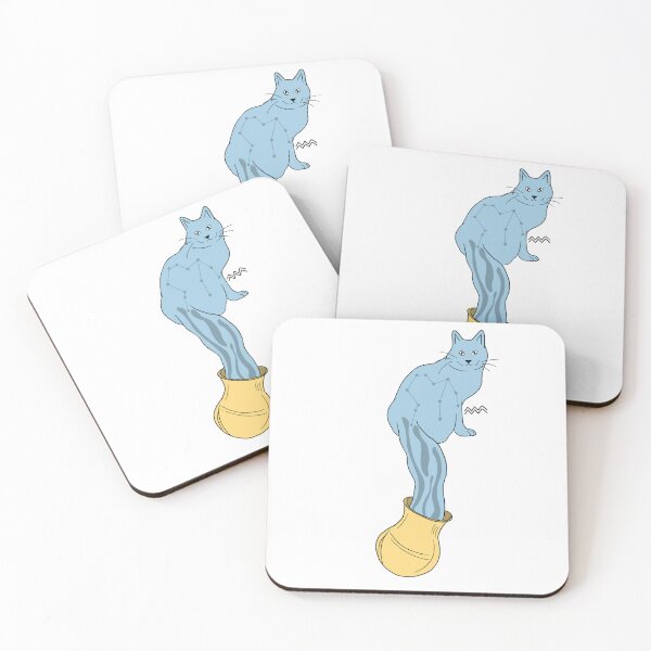 Item preview, Aquarius Zodiac Cat designed and sold by Dolce Draws.