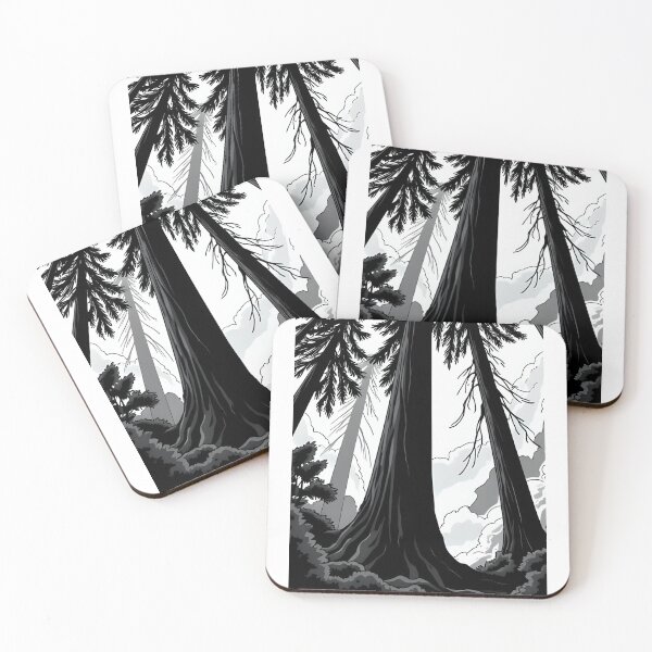 Item preview, Redwoods from Below – Towering Tree Perspective Silhouette designed and sold by KoalaCrafted.