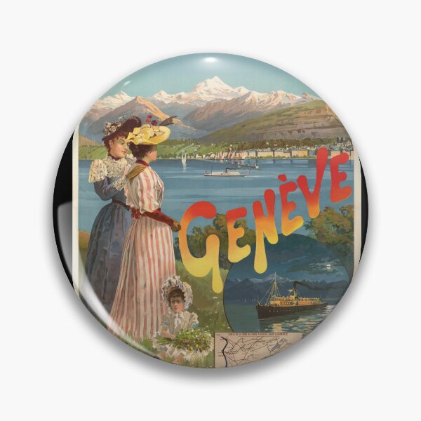 Item preview, Vintage Art Nouveau Travel Poster | Chemins de Fer P.L.M. | Geneva Switzerland | Elegant 20th Century Railway Art Print designed and sold by artofuniverse.