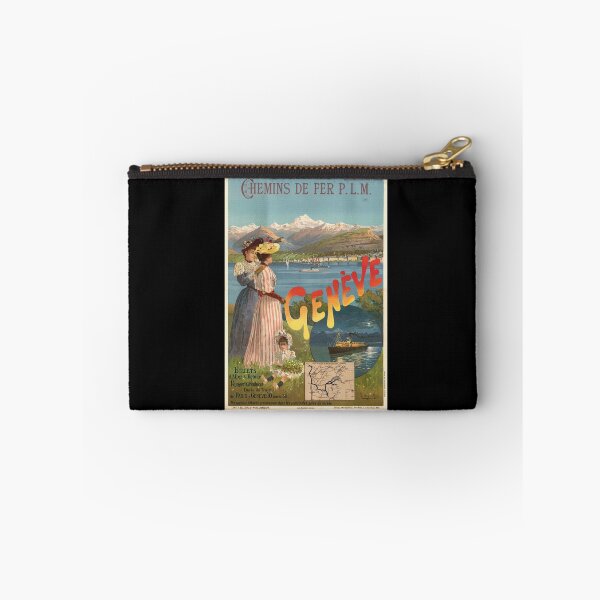 Item preview, Vintage Art Nouveau Travel Poster | Chemins de Fer P.L.M. | Geneva Switzerland | Elegant 20th Century Railway Art Print designed and sold by artofuniverse.