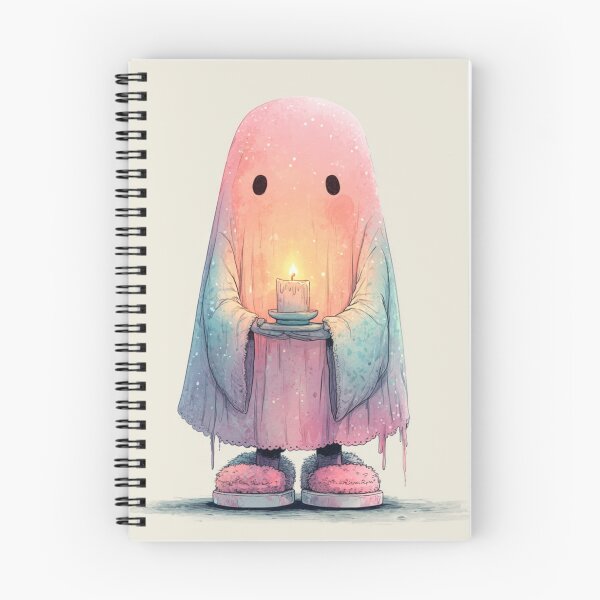 Item preview, Pastel Ghost with Slippers-Cozy Creepy Cute Spirit designed and sold by Croneandquill.