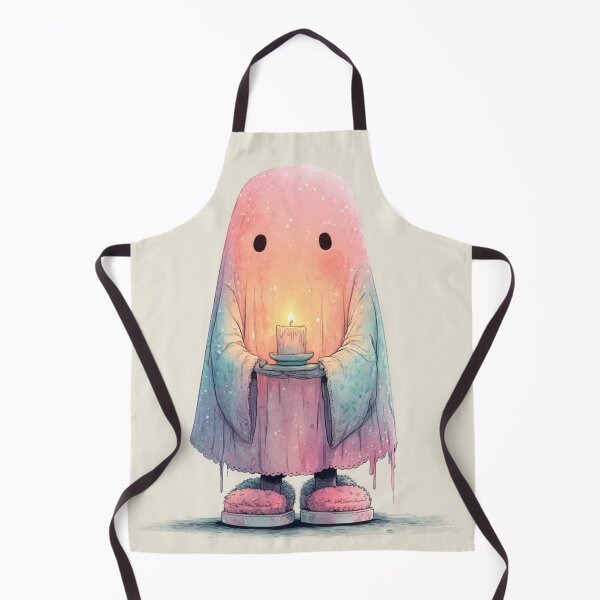 Item preview, Pastel Ghost with Slippers-Cozy Creepy Cute Spirit designed and sold by Croneandquill.