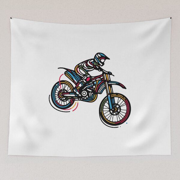 Item preview, Urban Off Road Ride – Rainbow Dirt Motorcycle Illustration designed and sold by Color-Made.