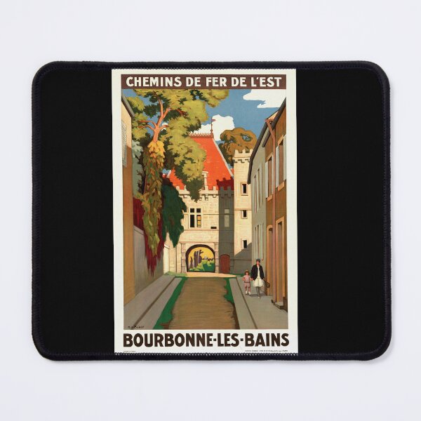 Item preview, Vintage Art Deco Travel Poster | Chemins de Fer de l'Est | Bourbonne-les-Bains Spa Town | Early 20th Century Railway Art designed and sold by artofuniverse.
