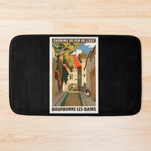 Item preview, Vintage Art Deco Travel Poster | Chemins de Fer de l'Est | Bourbonne-les-Bains Spa Town | Early 20th Century Railway Art designed and sold by artofuniverse.