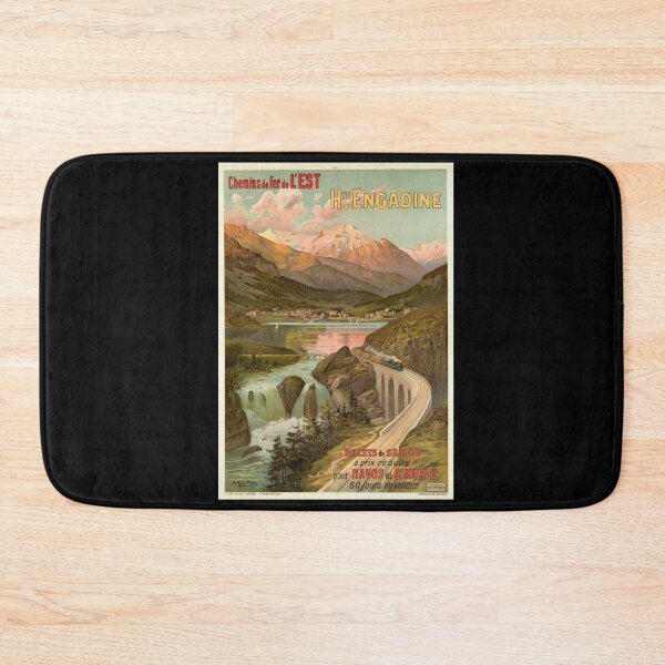 Item preview, Vintage French Travel Poster | Chemins de fer de l'Est | Haute Engadine Davos St. Moritz | Alpine Railway Art | Retro Wall Decor designed and sold by artofuniverse.