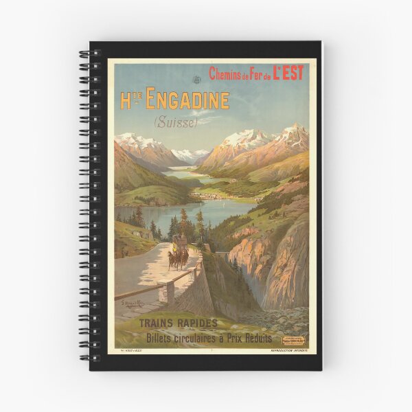 Item preview, Vintage Haute Engadine Travel Poster | Swiss Alps Art Print | 19th Century Railway Tourism | Idealized Scenic Beauty | Retro Decor designed and sold by artofuniverse.