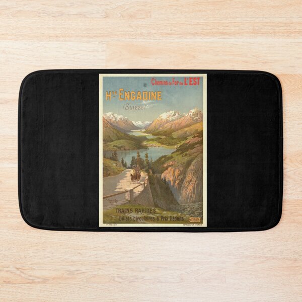 Item preview, Vintage Haute Engadine Travel Poster | Swiss Alps Art Print | 19th Century Railway Tourism | Idealized Scenic Beauty | Retro Decor designed and sold by artofuniverse.