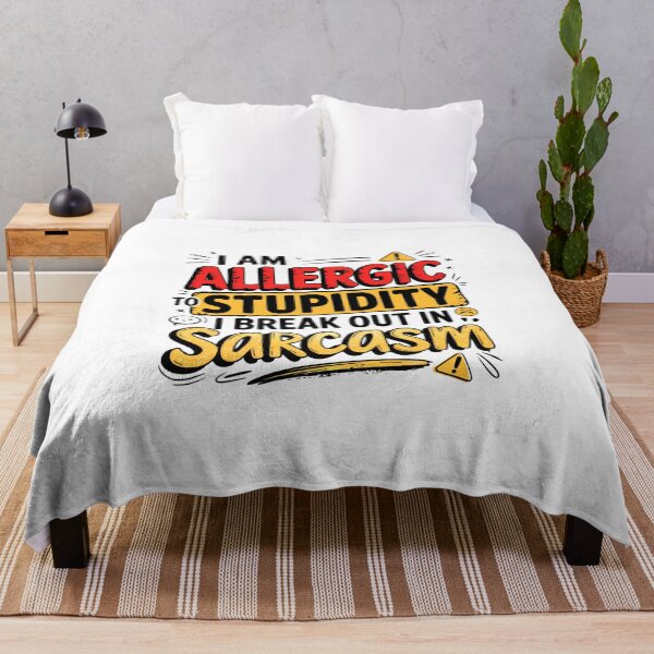 Item preview, Allergic to stupidity funny quote designed and sold by CleanDecor.
