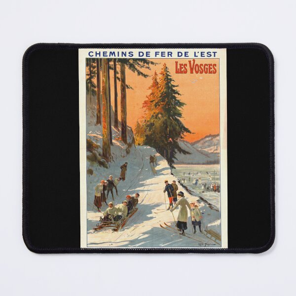 Item preview, Vintage Vosges Travel Poster | Early 20th Century Skiing Art | Chemins de Fer de l'Est Lithograph Decor | Winter Sports Wall Art designed and sold by artofuniverse.