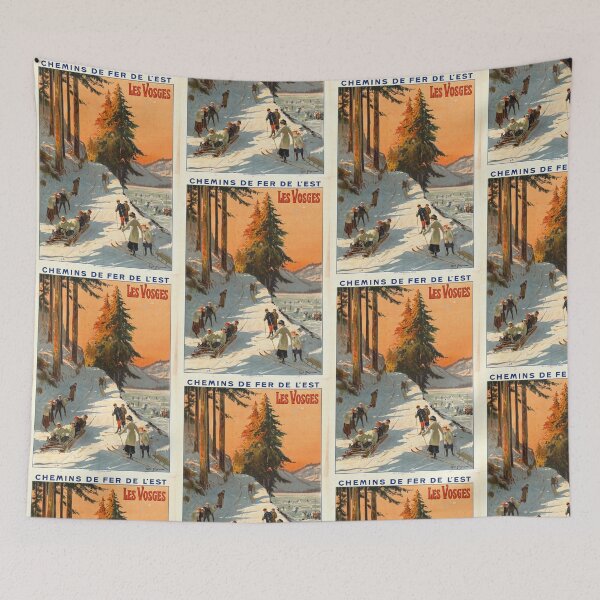 Item preview, Vintage Vosges Travel Poster | Early 20th Century Skiing Art | Chemins de Fer de l'Est Lithograph Decor | Winter Sports Wall Art designed and sold by artofuniverse.