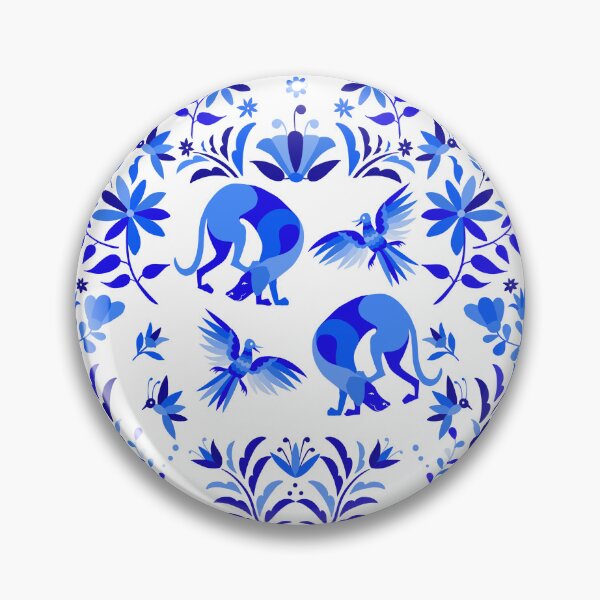 Item preview, Weimaraners, birds & bunnies otomi inspired pattern designed and sold by bluweim.