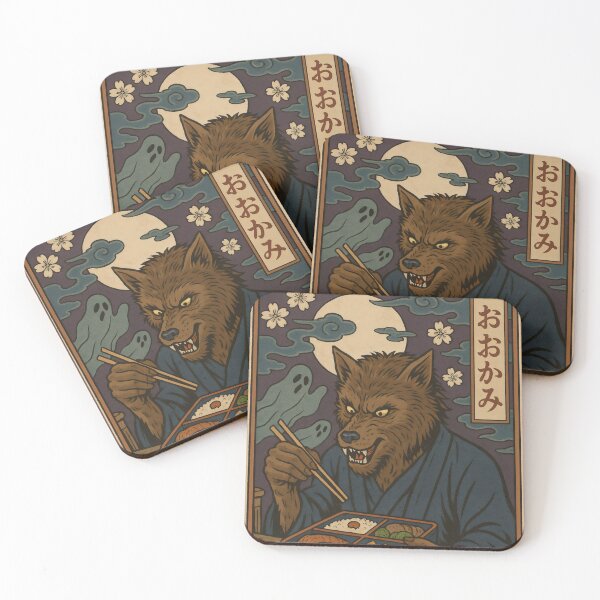 Item preview, Werewolf Enjoying Bento Box in Vintage Japanese designed and sold by Stickteez.
