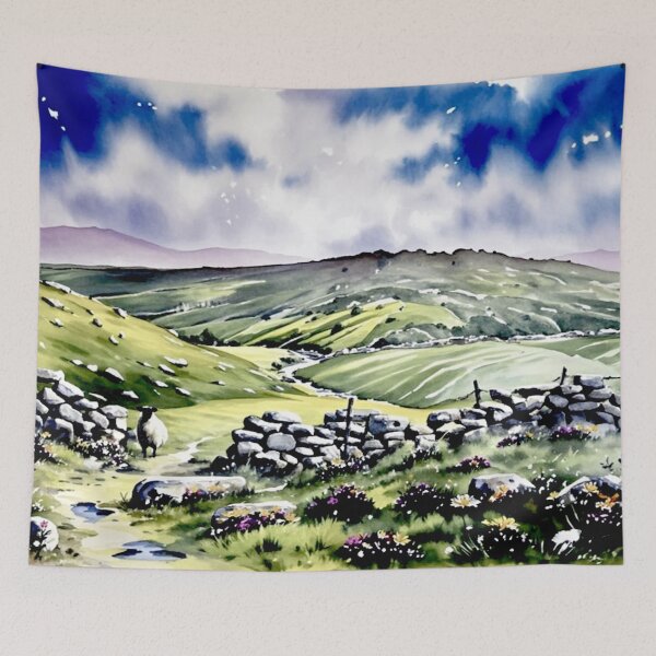 Item preview, Glorious Dartmoor(watercolour + AI) designed and sold by artsmeow.