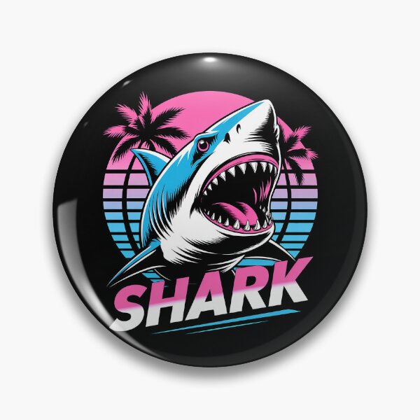Item preview, Retro Wave Shark Attack designed and sold by Exodoi.