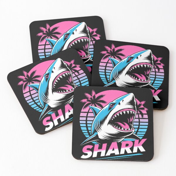 Item preview, Retro Wave Shark Attack designed and sold by Exodoi.