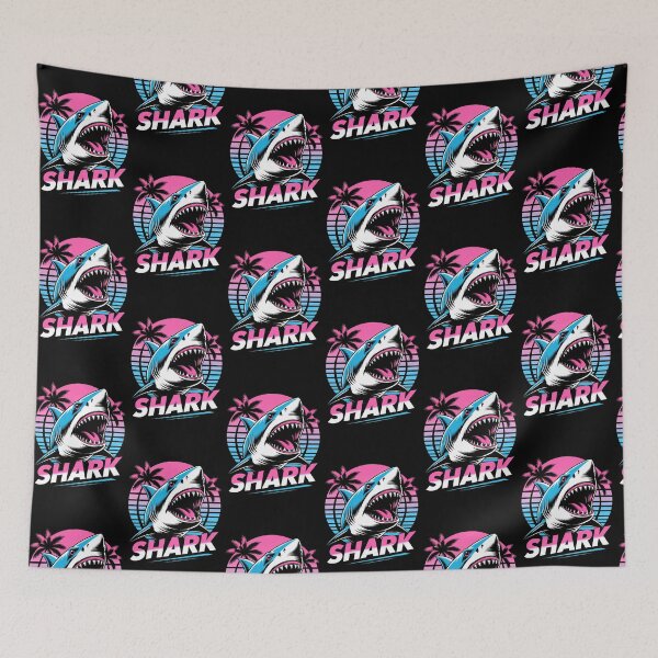 Item preview, Retro Wave Shark Attack designed and sold by Exodoi.