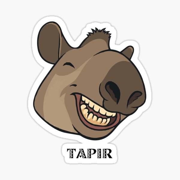 Vista previa del artículo con la obra «Sonrisa de tapir más grande: rara y adorable», diseñado y vendido por furrydrool.