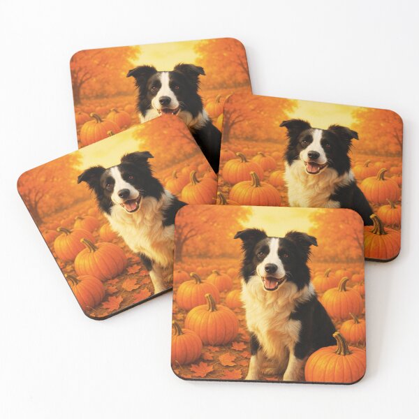 Item preview,  Border Collie in Pumpkin Patch - Autumn Fall Dog Art designed and sold by Nature's Palette.