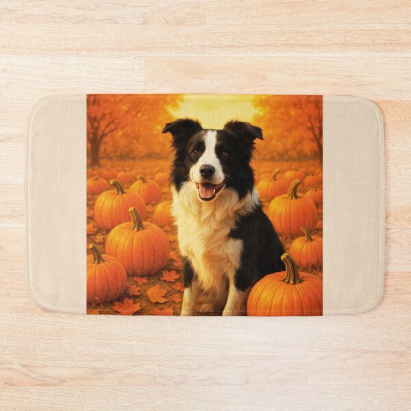 Item preview,  Border Collie in Pumpkin Patch - Autumn Fall Dog Art designed and sold by Nature's Palette.