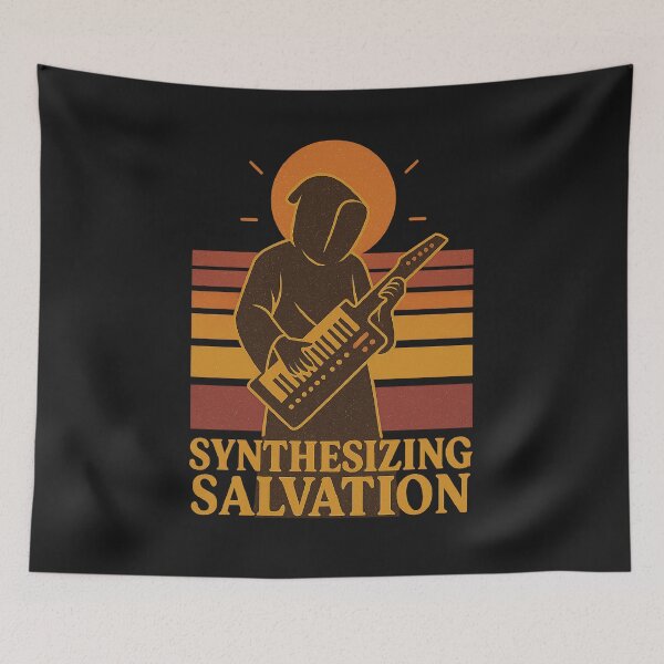 Item preview, Synthesizing Salvation – Retro Gregorian Monk with Synthesizer designed and sold by freackly.