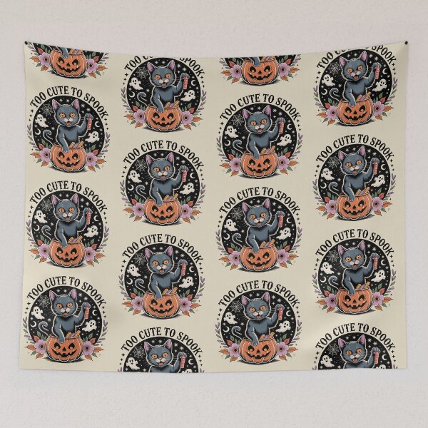 Item preview, Vintage Halloween Black Cat – Too Cute to Spook designed and sold by lalasine.story.